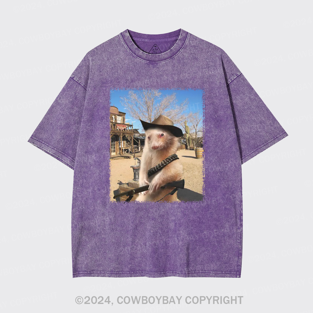 Funny Ferret Cowboy Garment-dye Tees