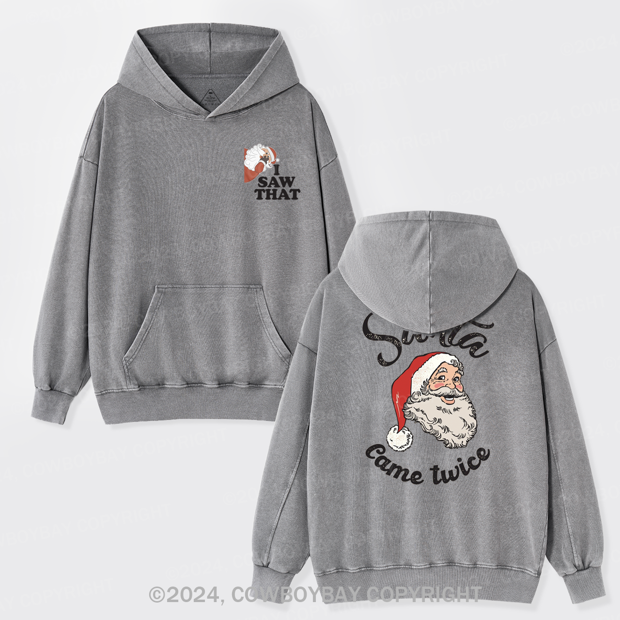 Angry Santa I Saw That Garment-Dye Hoodies