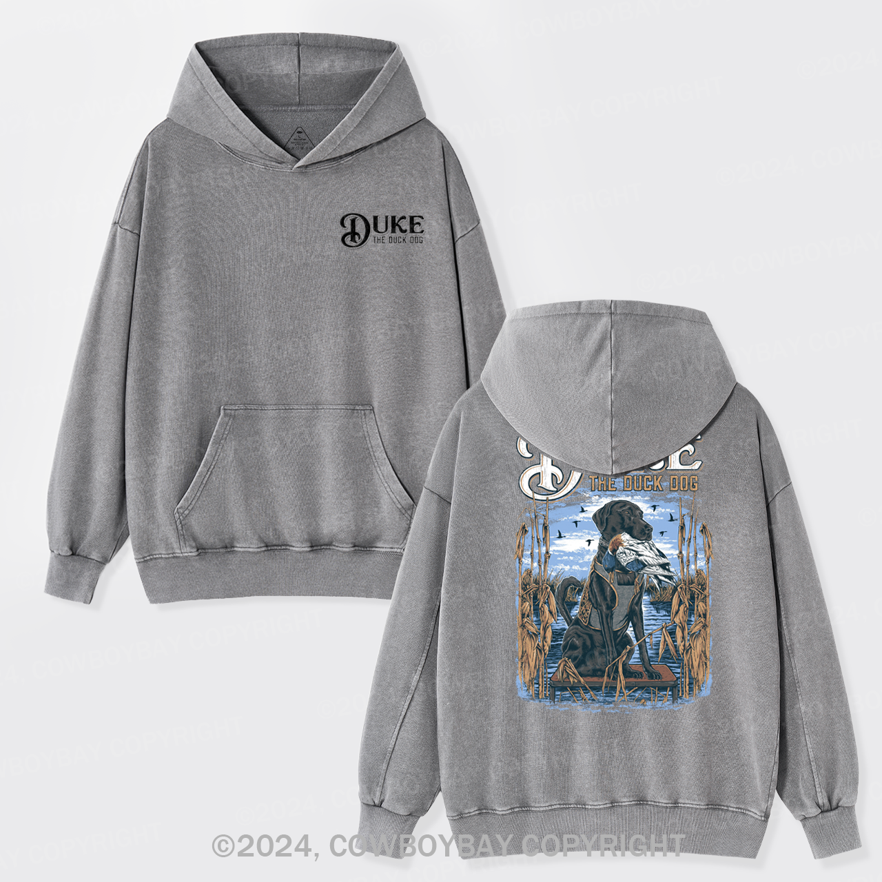 Duke The Duck Dog Garment-Dye Hoodies