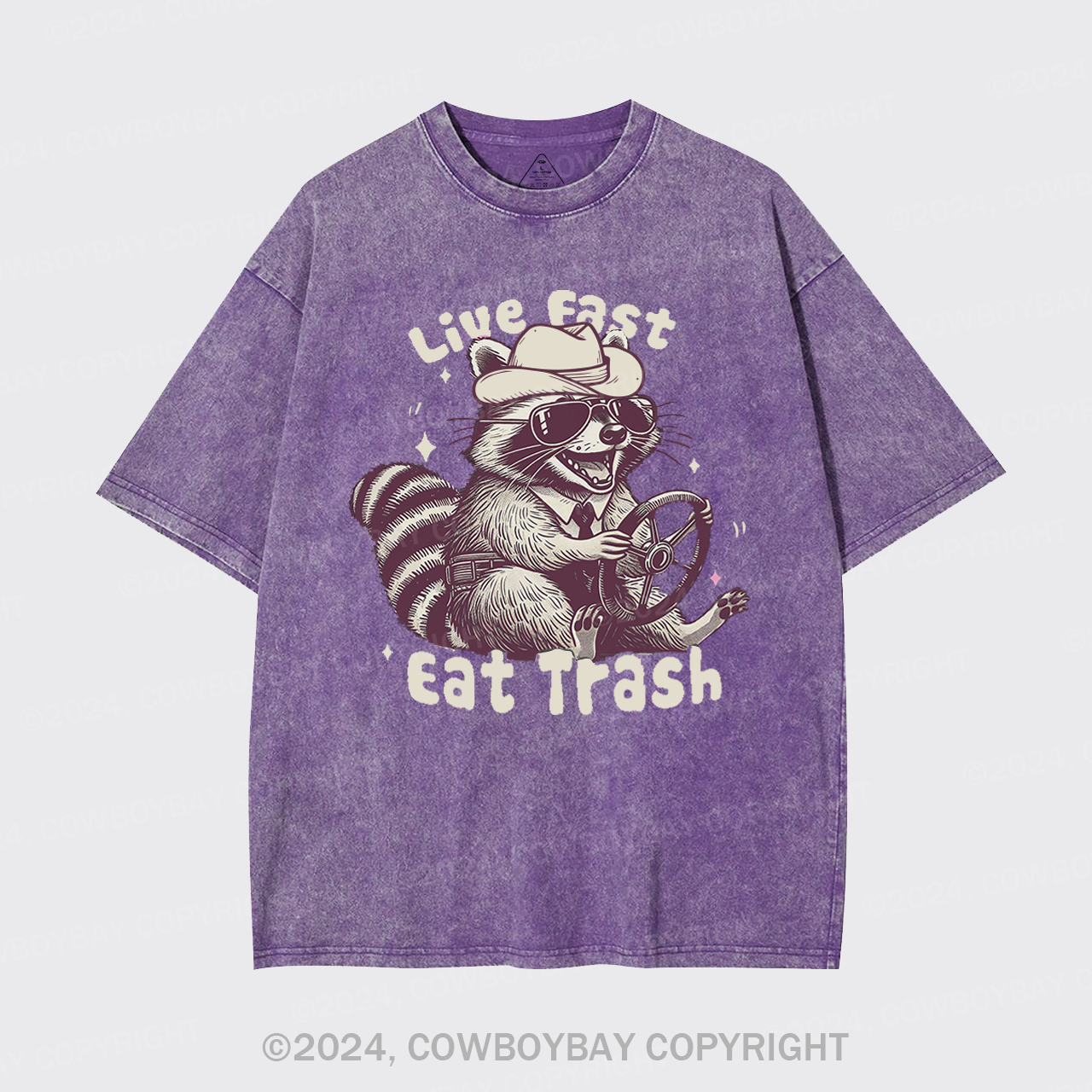 Live Fast Eat Trash Raccoon Garment-dye Tees