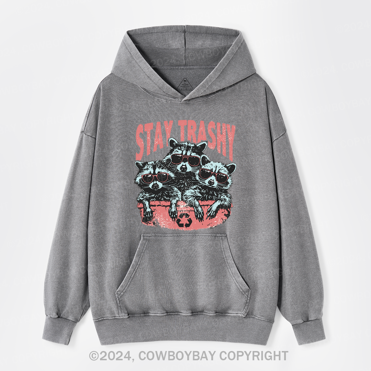 Raccoon Stay Trashy Garment-Dye Hoodies