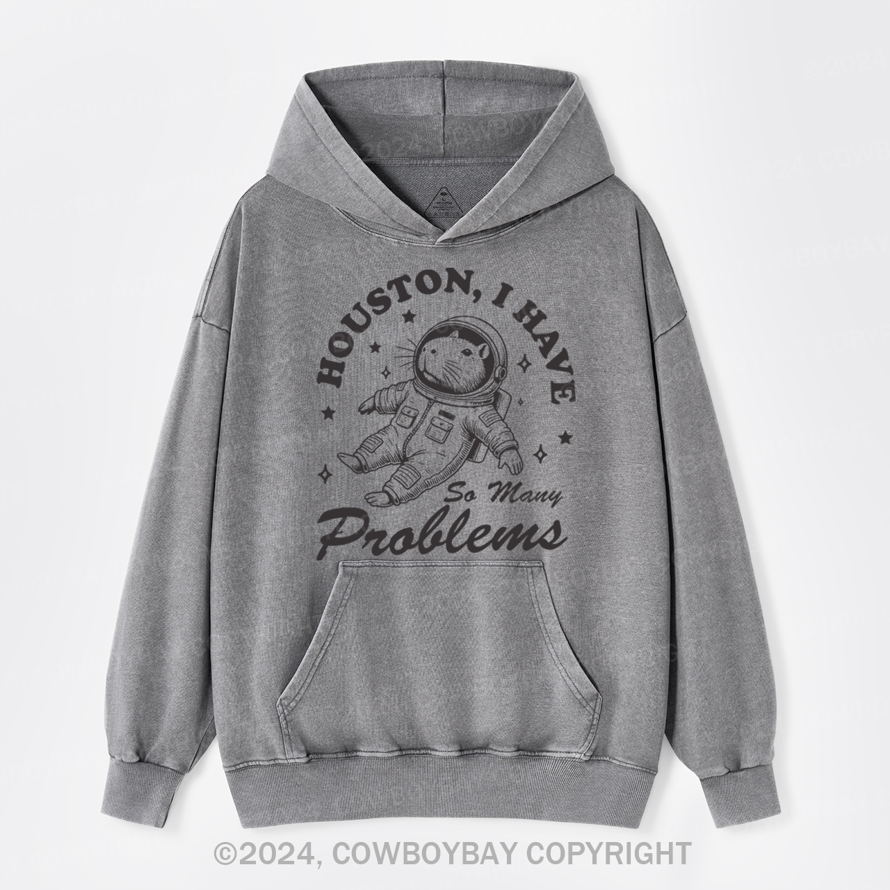 Funny Capybara in Outer Space Garment-Dye Hoodies