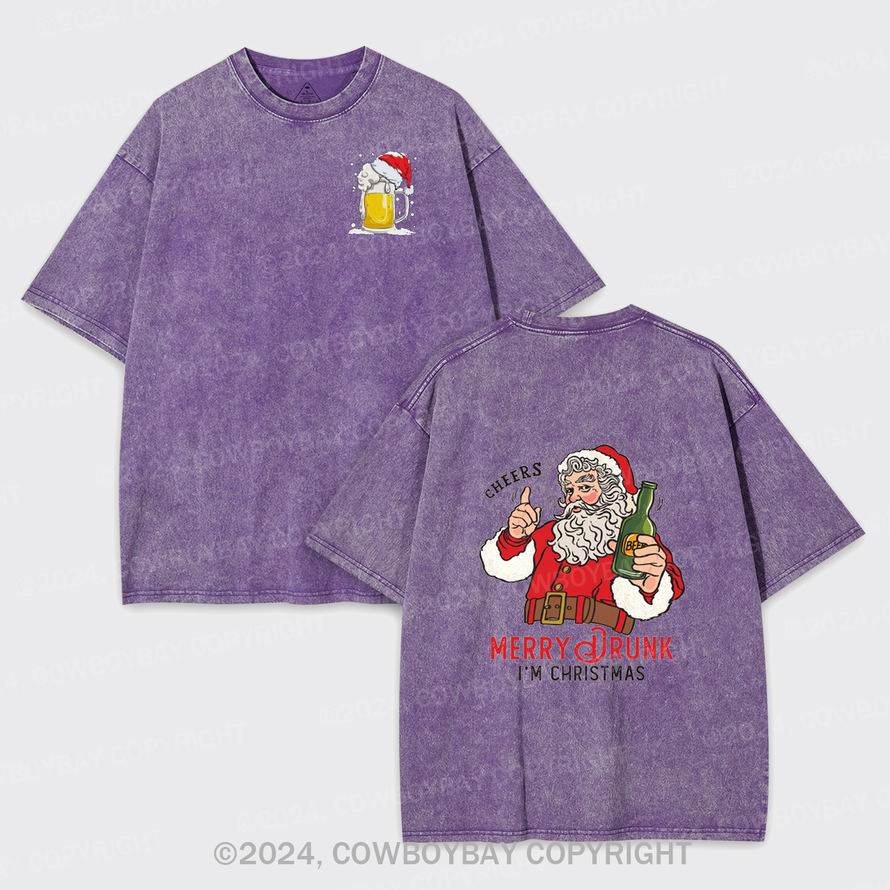 Merry Drunk,I'm Christmas-Santa Garment-dye Tees