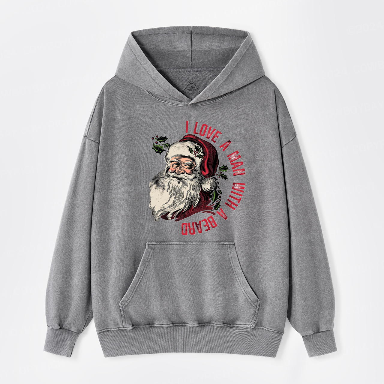 I Love A Man With A Beard Garment-Dye Hoodies