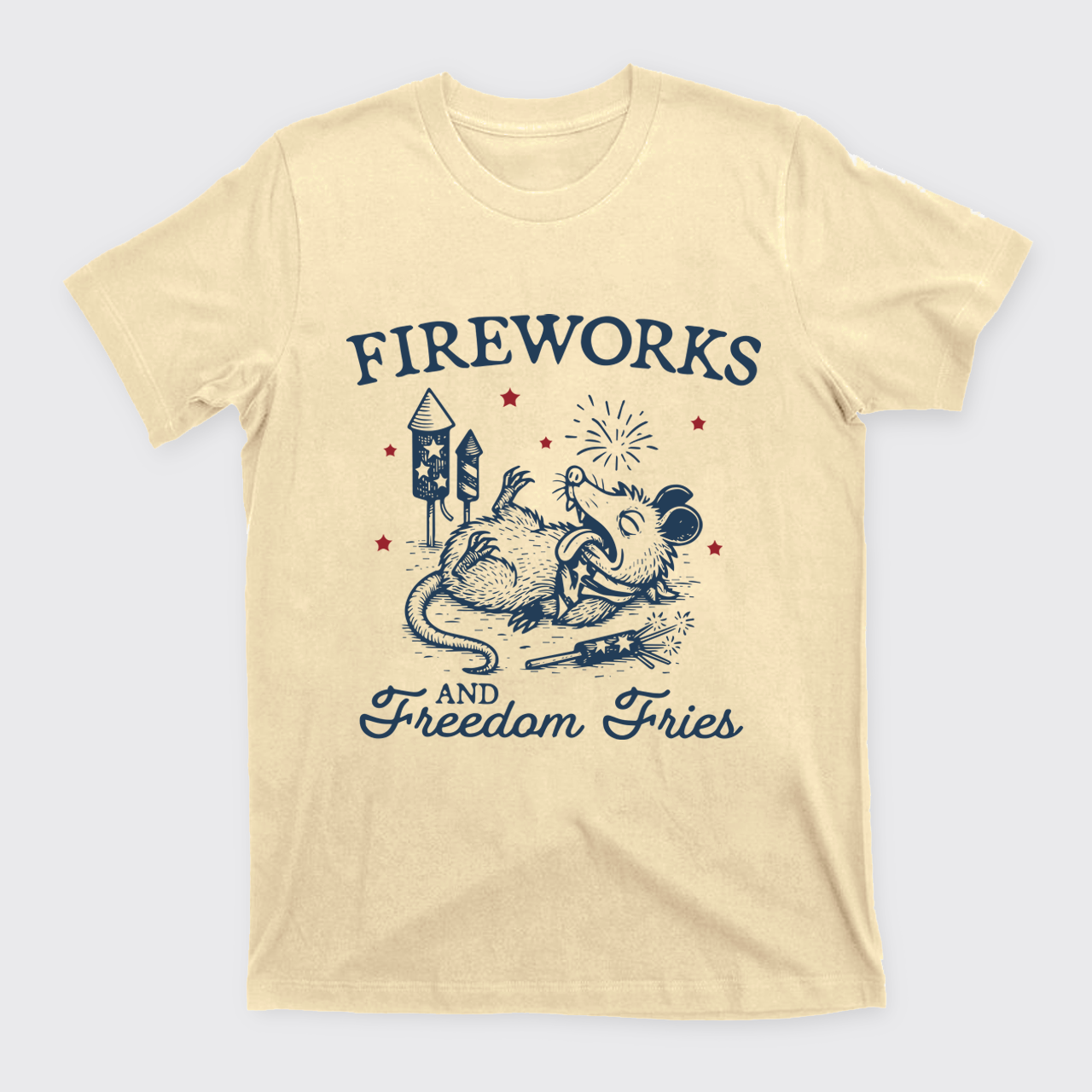 Funny Opossum-Freedom Fireworks T-Shirts