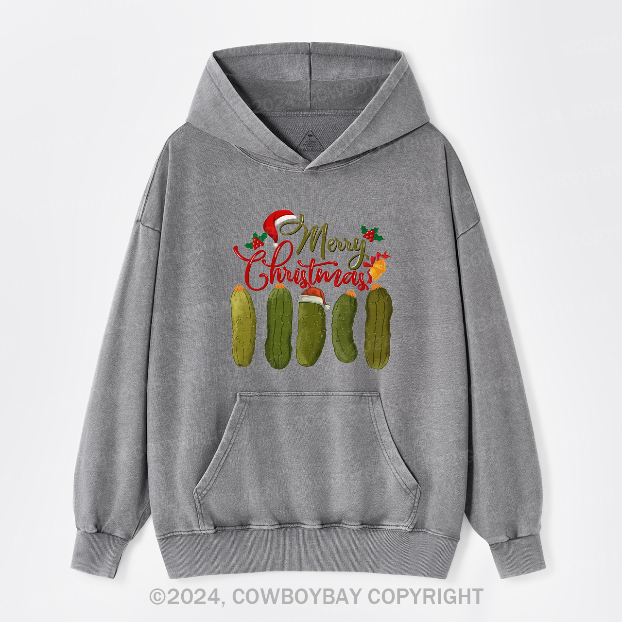 Pickles Merry Christmas Garment-Dye Hoodies