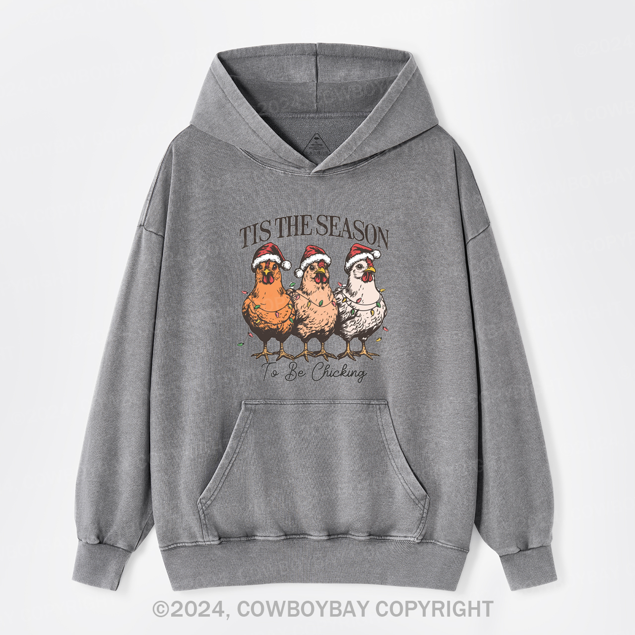 Tis The Season To Be Chicking Garment-Dye Hoodies