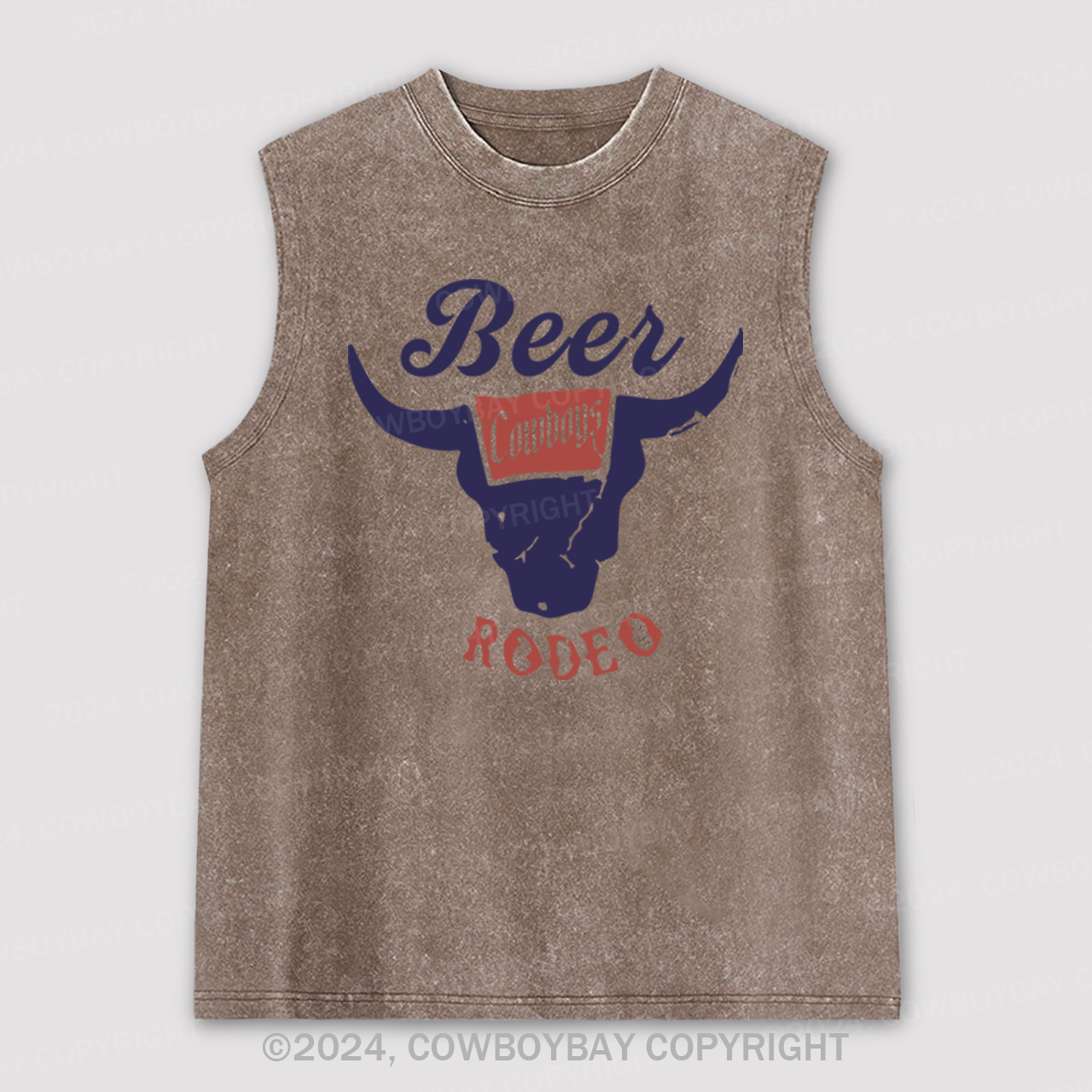 Retro Beer Rodeo Inspired Washed Tanks