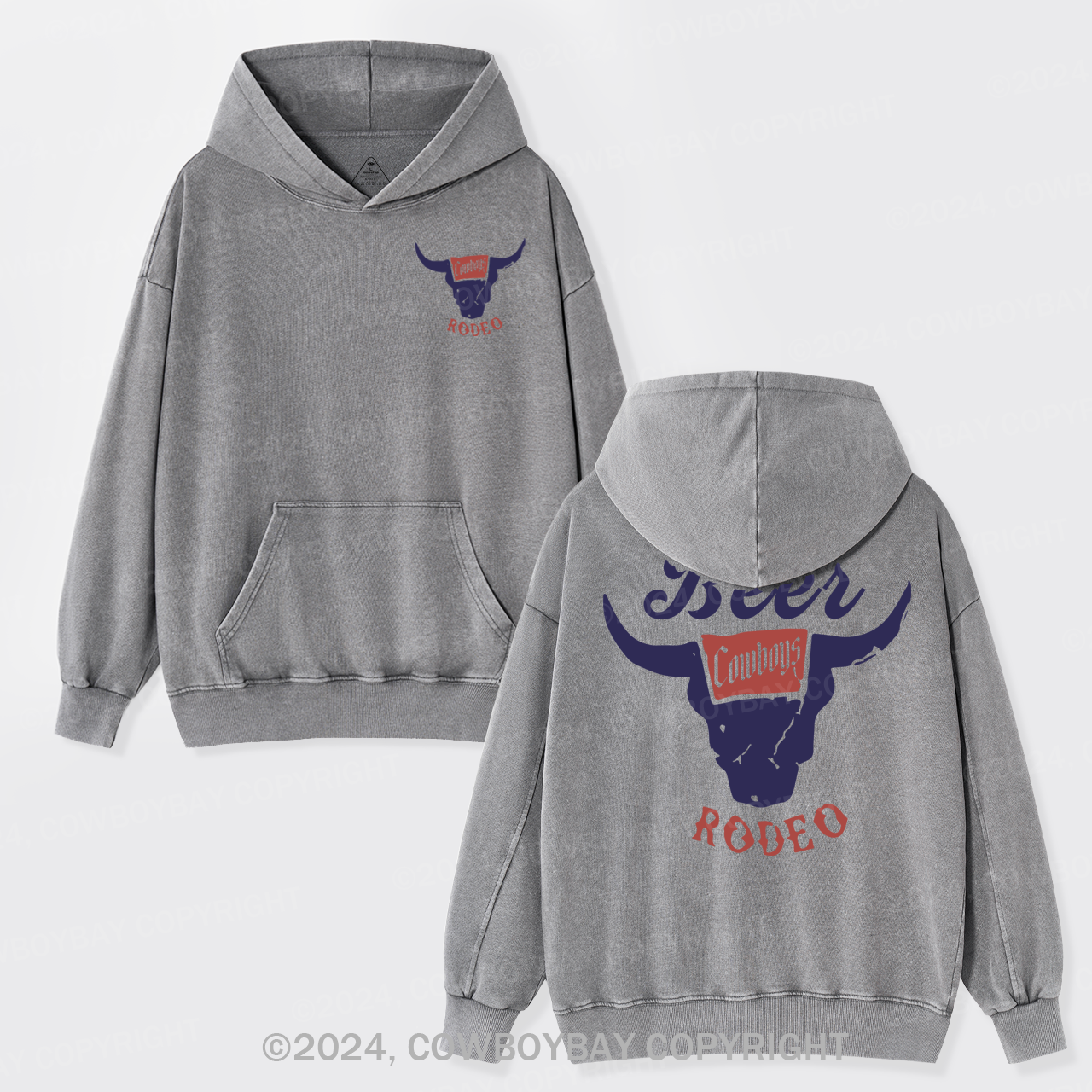 Retro Beer Rodeo Inspired Garment-Dye Hoodies
