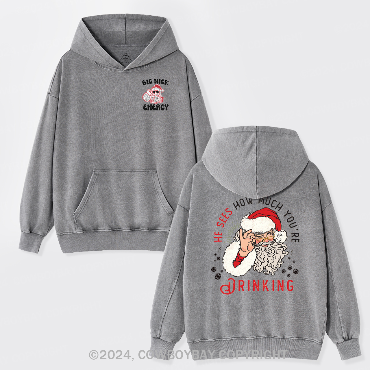 He Sees How Much You're Drinking Garment-Dye Hoodies