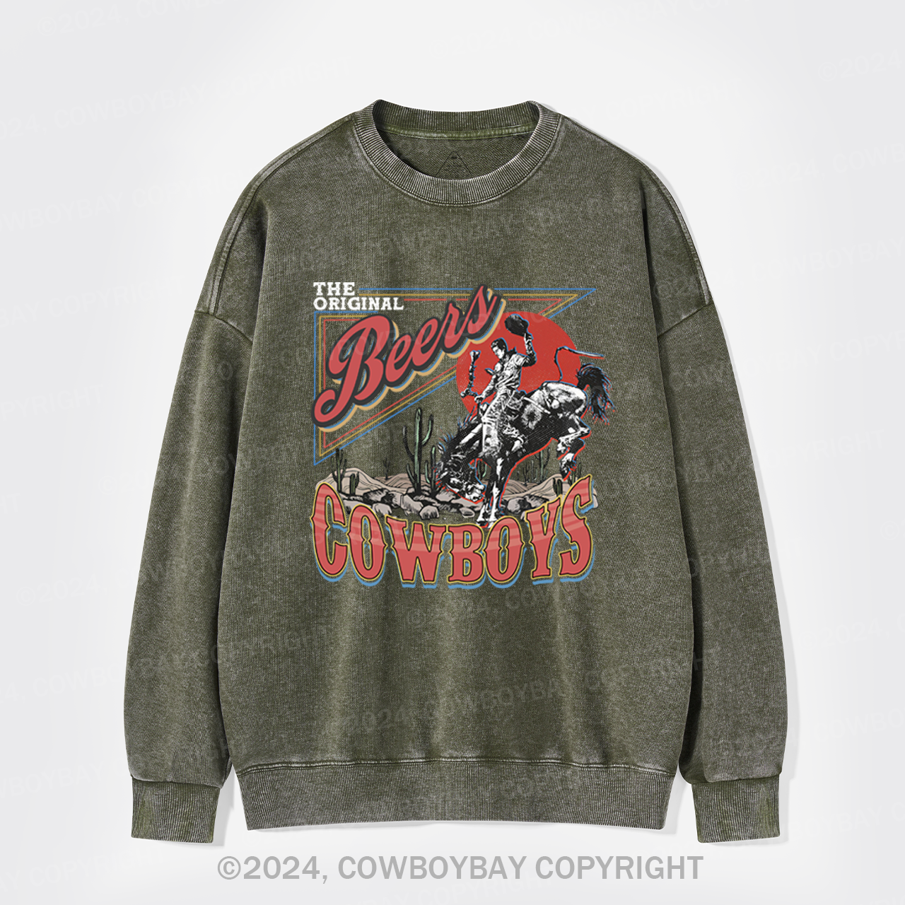 The Beers Rodeo Of Cowboys Washed Sweatshirts