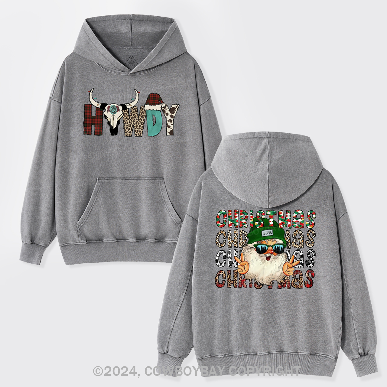 Cool Christmas Garment-Dye Hoodies