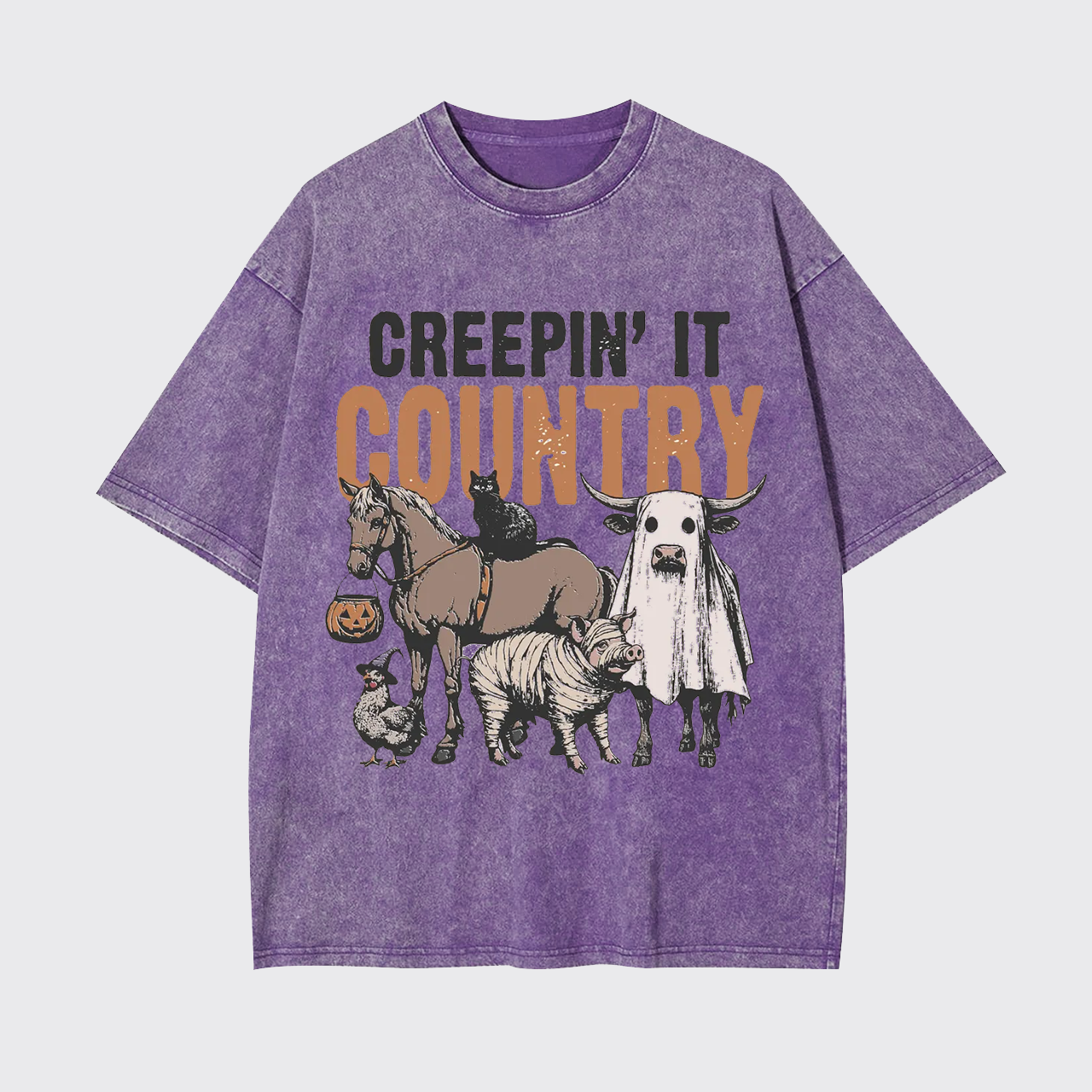 Western Farm Animals Halloween Garment-dye Tees