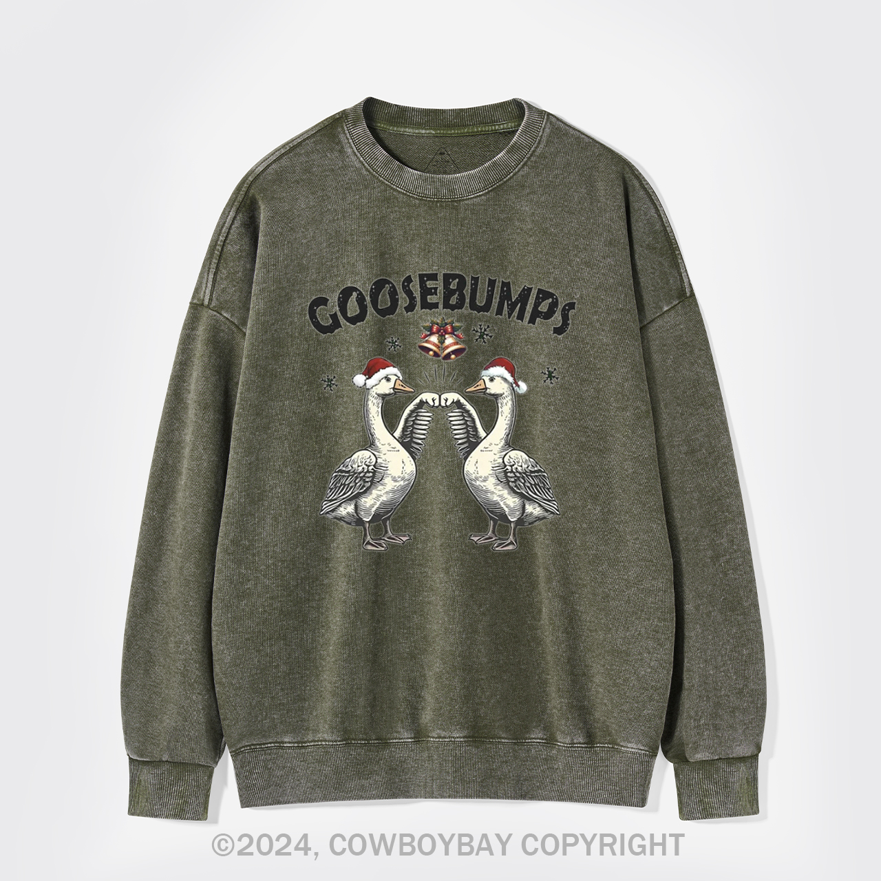Goose Bumps For Christmas Washed Sweatshirts