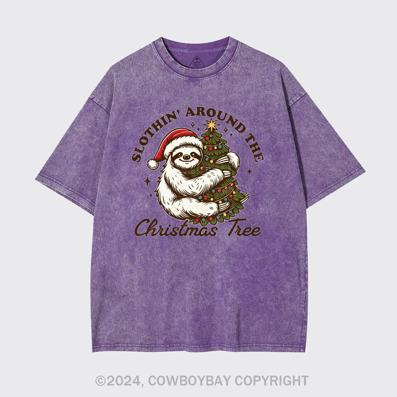 Slothin Around The Christmas Tree Garment-dye Tees