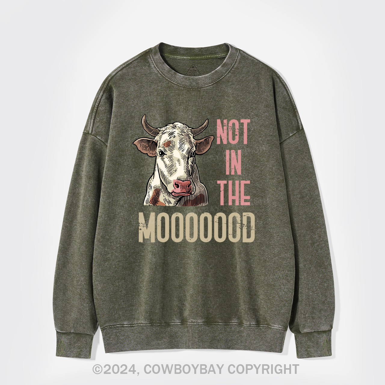 Funny Farmer Quote Cow Washed Sweatshirts
