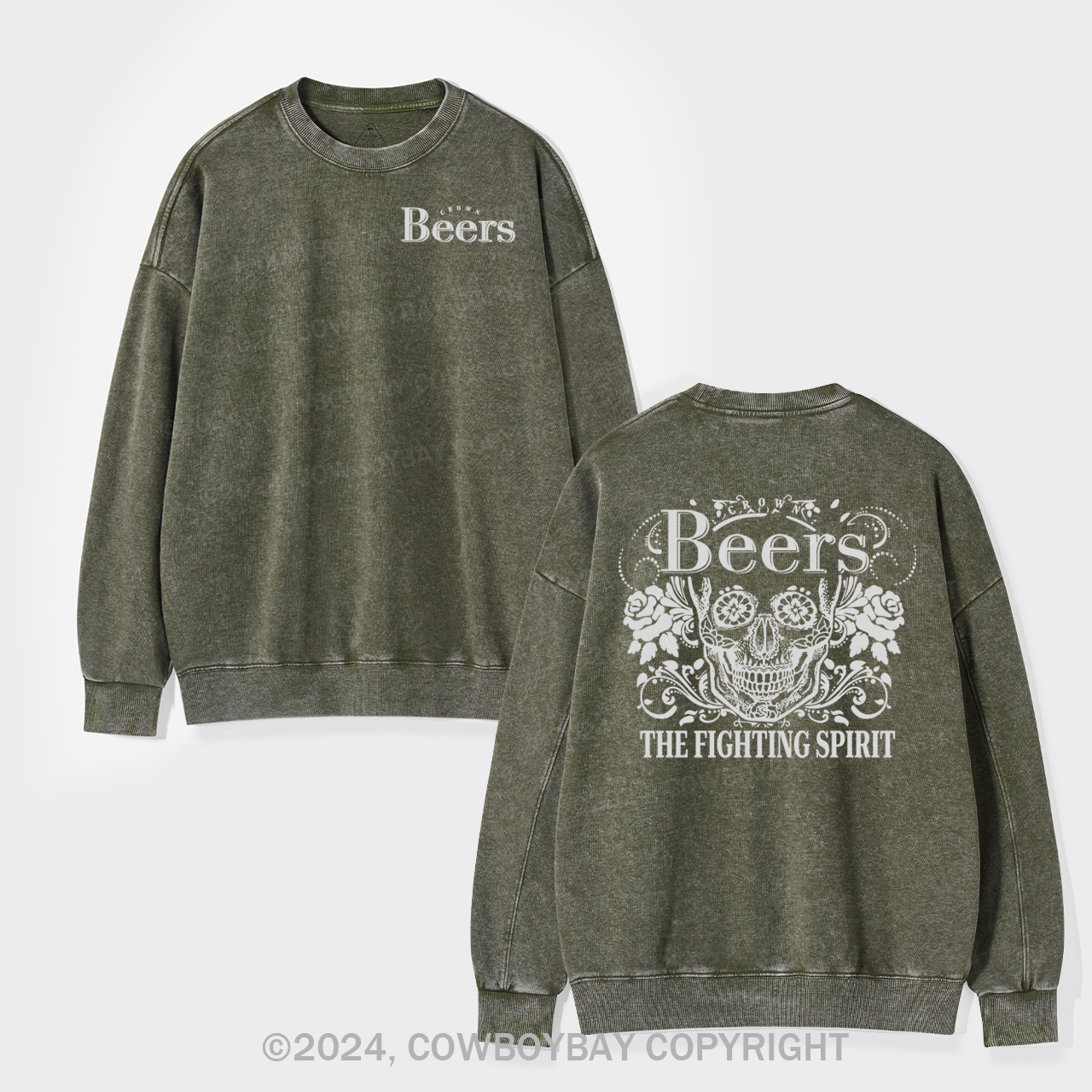 Beer Fighting Spirit Washed Sweatshirts