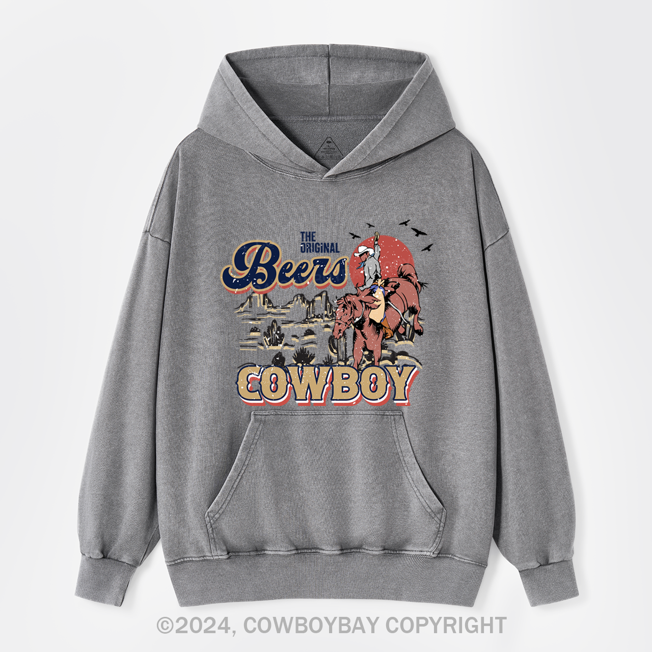 Beers Cowboy On The Wilderness Garment-Dye Hoodies