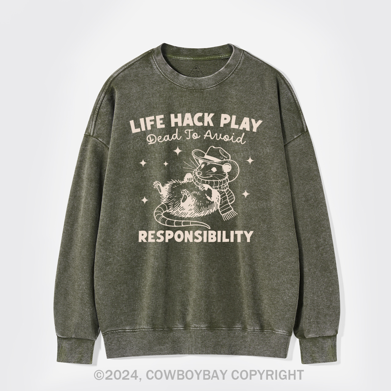 Life Hack Play Dead To Avoid Responsibility Washed Sweatshirts