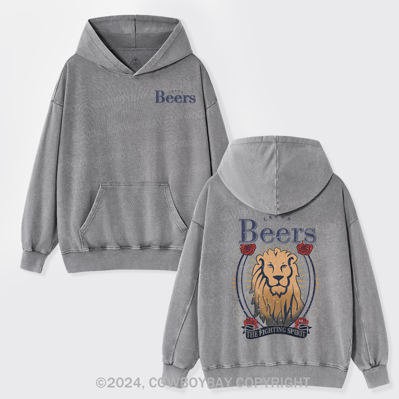 The Fighting Spirit Lion Garment-Dye Hoodies