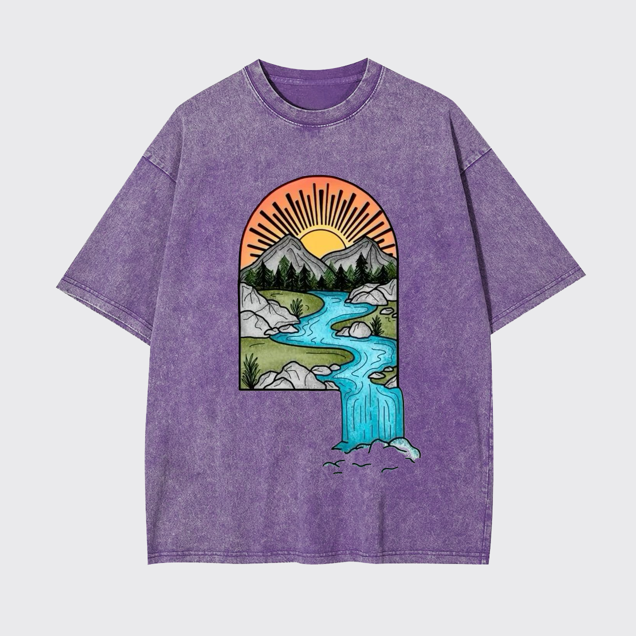 Forest Waterfall Garment-dye Tees