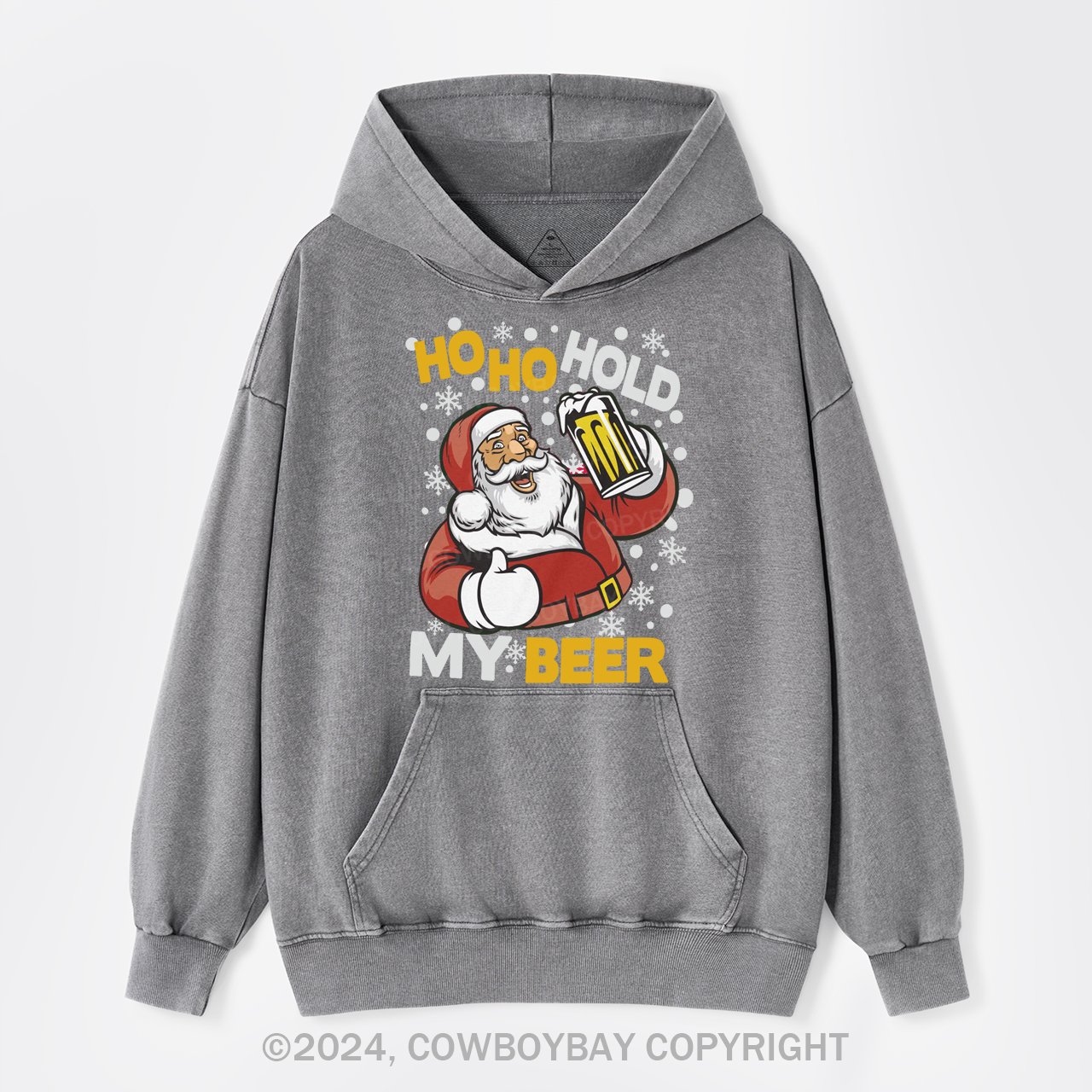 Ho Ho Hold My Beer Garment-Dye Hoodies