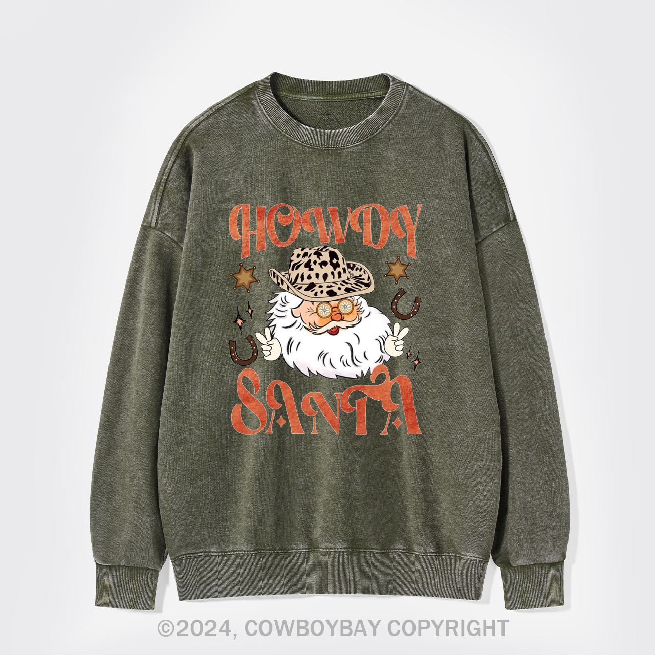 Howdy Santa Washed Sweatshirts