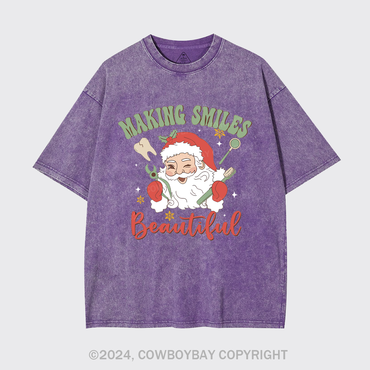 Making Smiles Santa Teeth Beautiful Garment-dye Tees