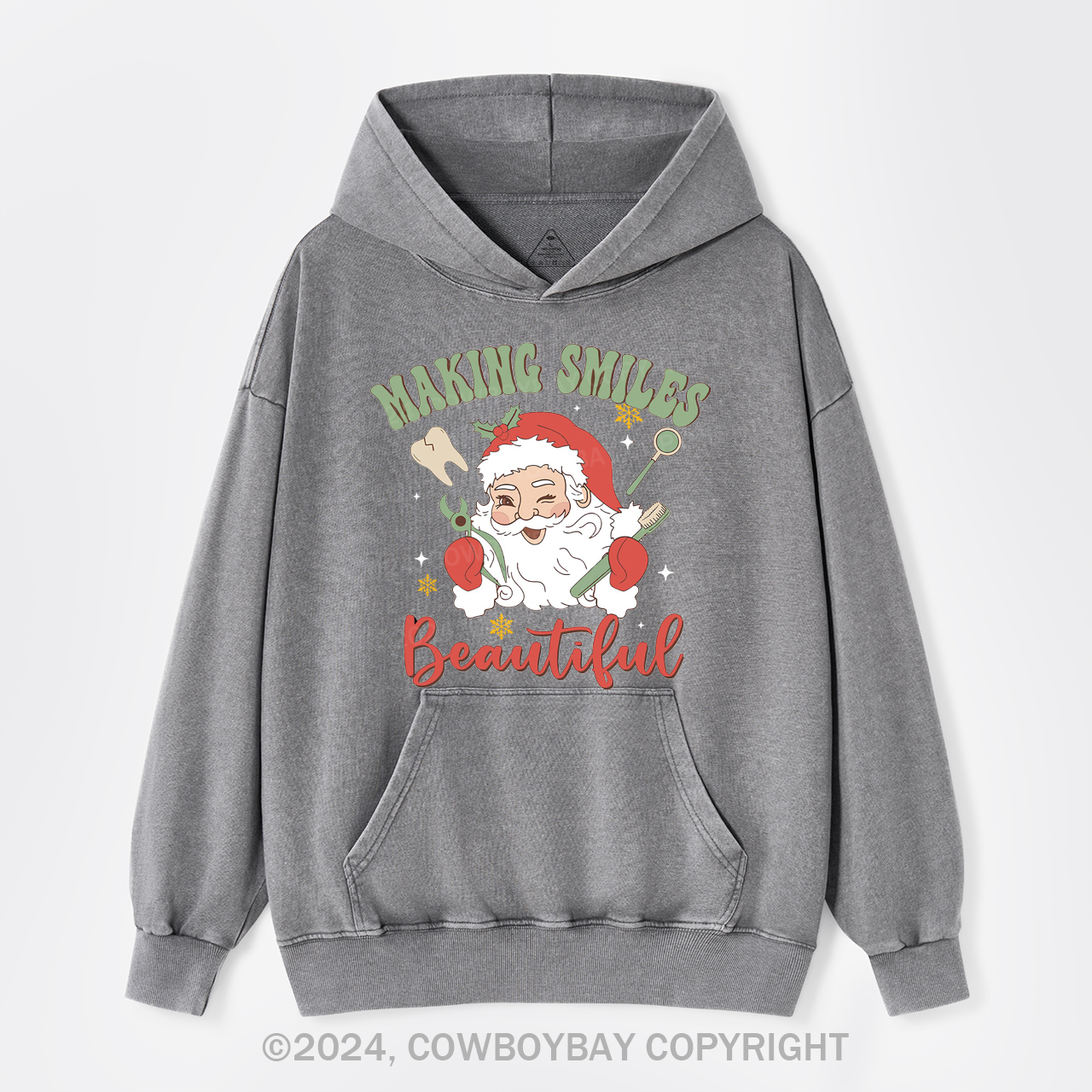 Making Smiles Santa Teeth Beautiful Garment-Dye Hoodies