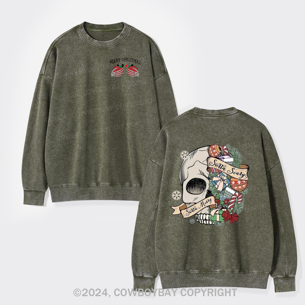 Merry Christmas Washed Sweatshirts