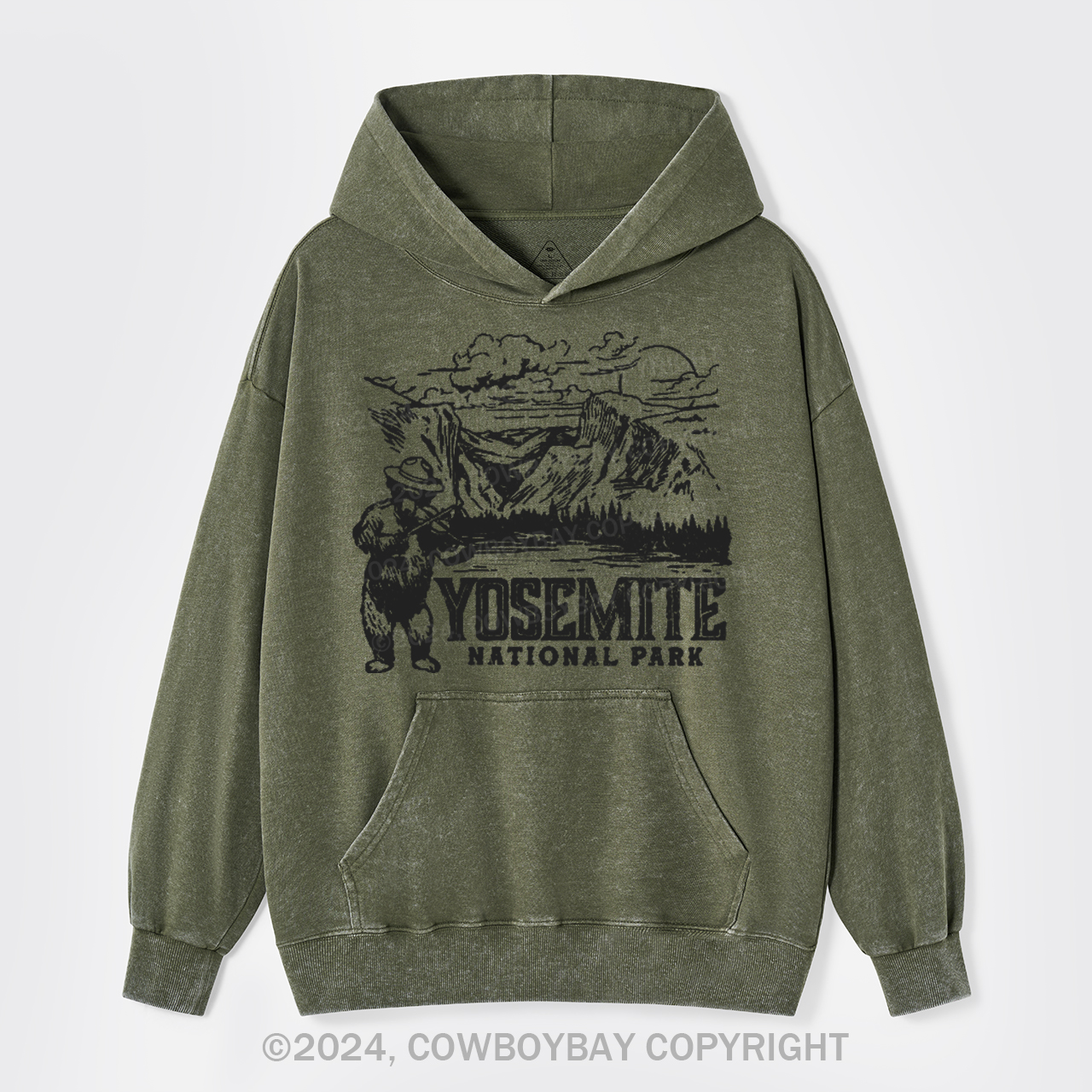 Hiking In Yosemite National Park Garment-Dye Hoodies