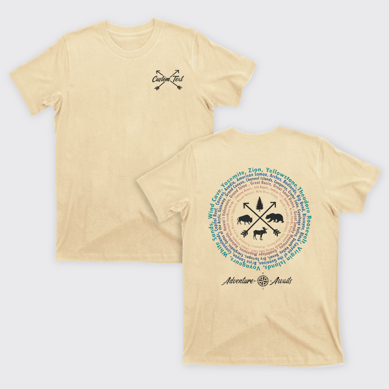 Personalized Compass And 63 National Park T-Shirts