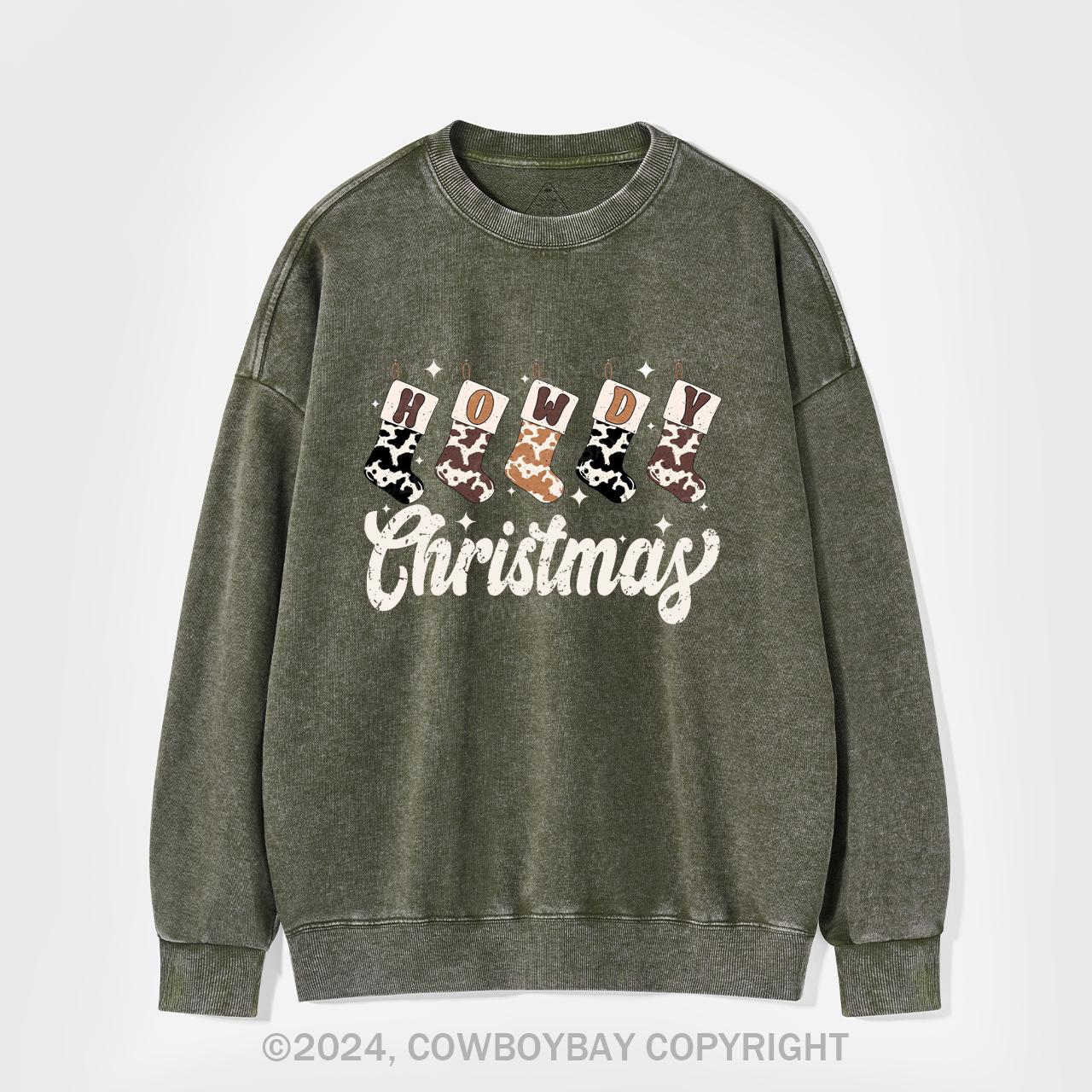 Howdy Christmas Washed Sweatshirts