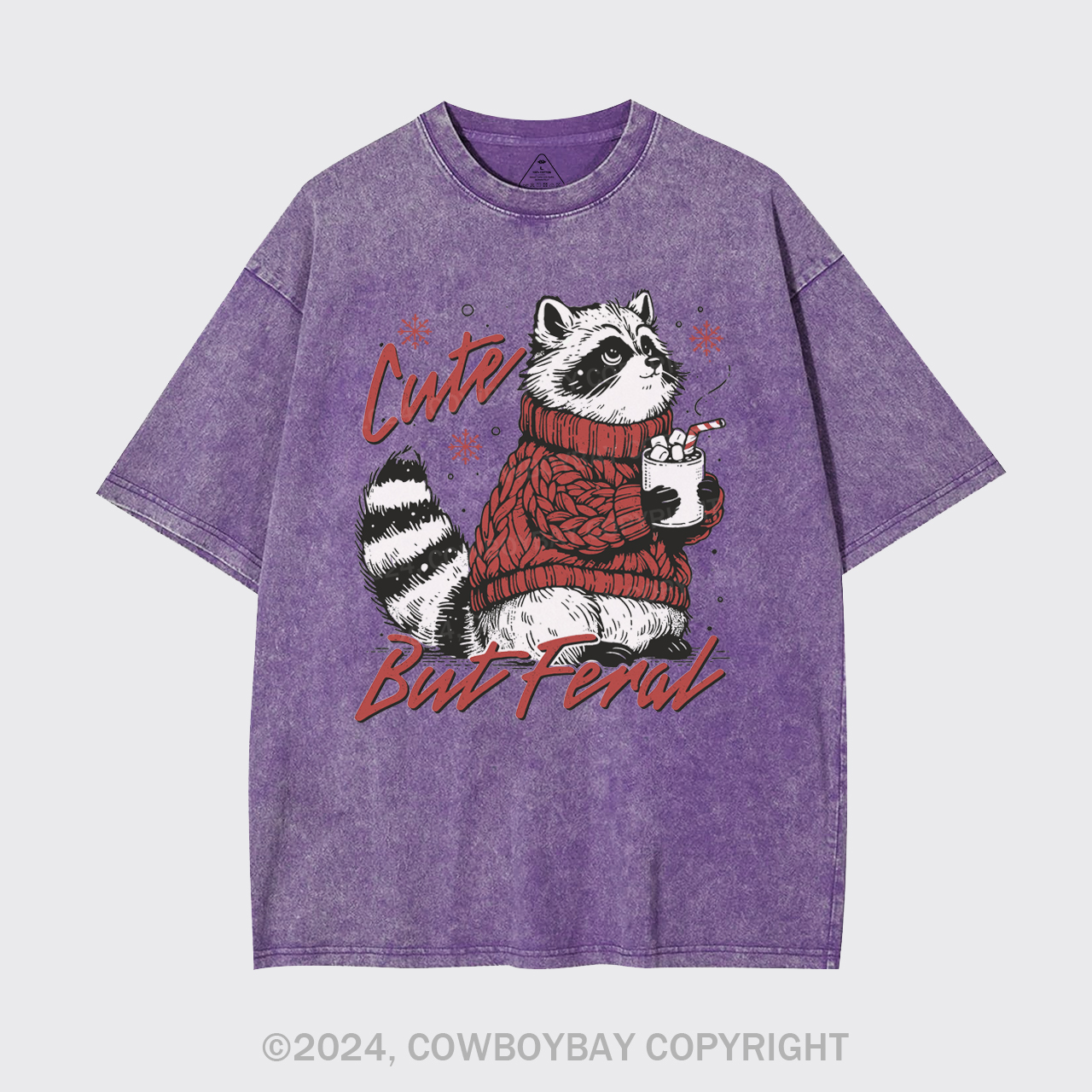 Funny Christmas Raccoon Garment-dye Tees