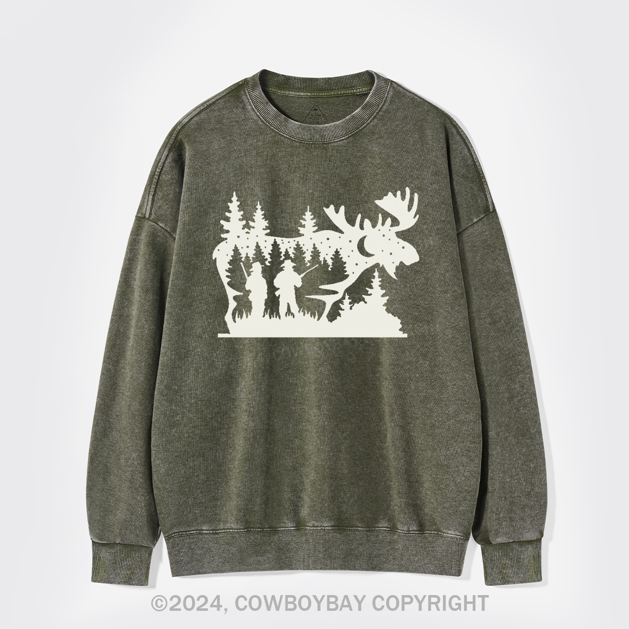 Moose Hunting Washed Sweatshirts