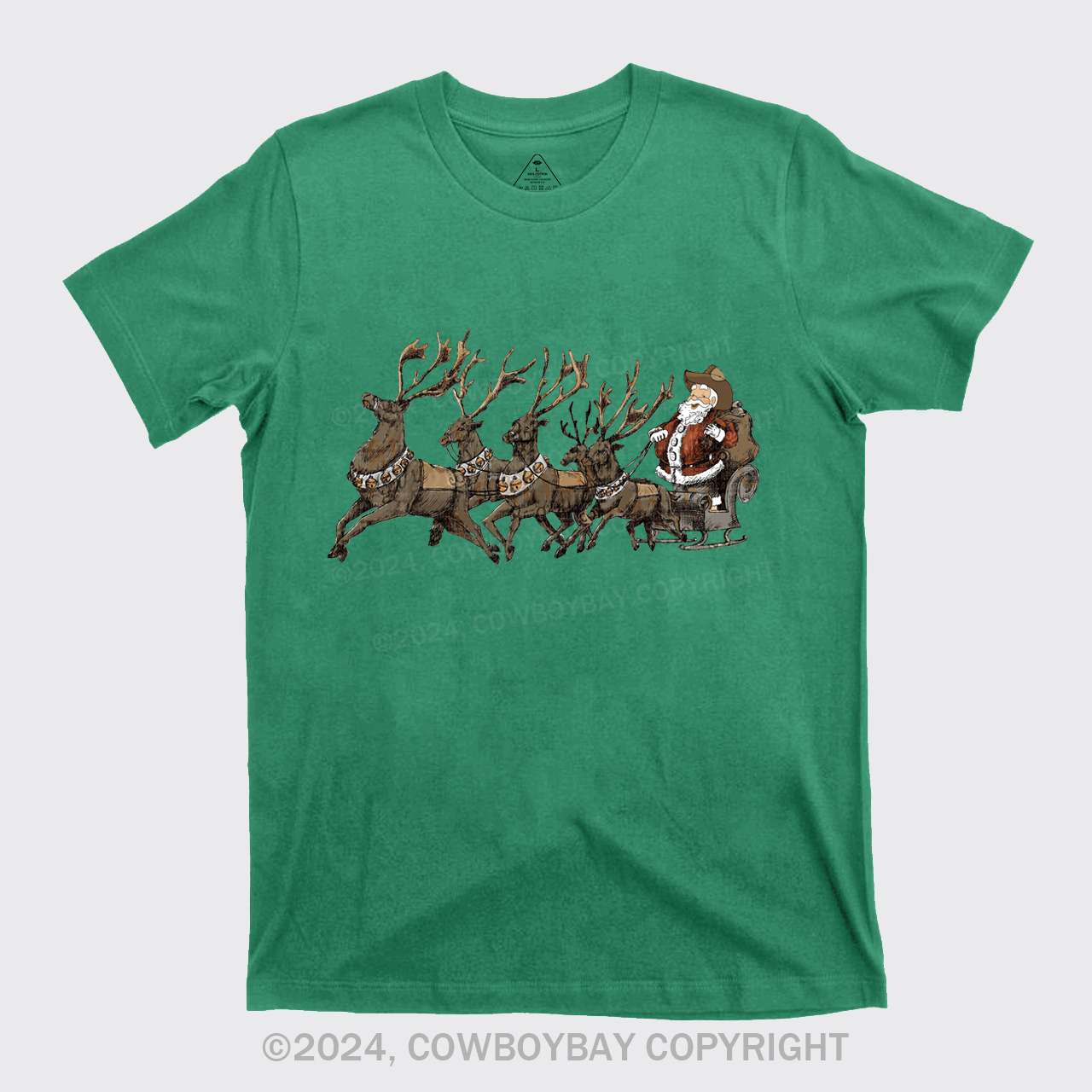 Cowboy Santa With Reindeer T-Shirts