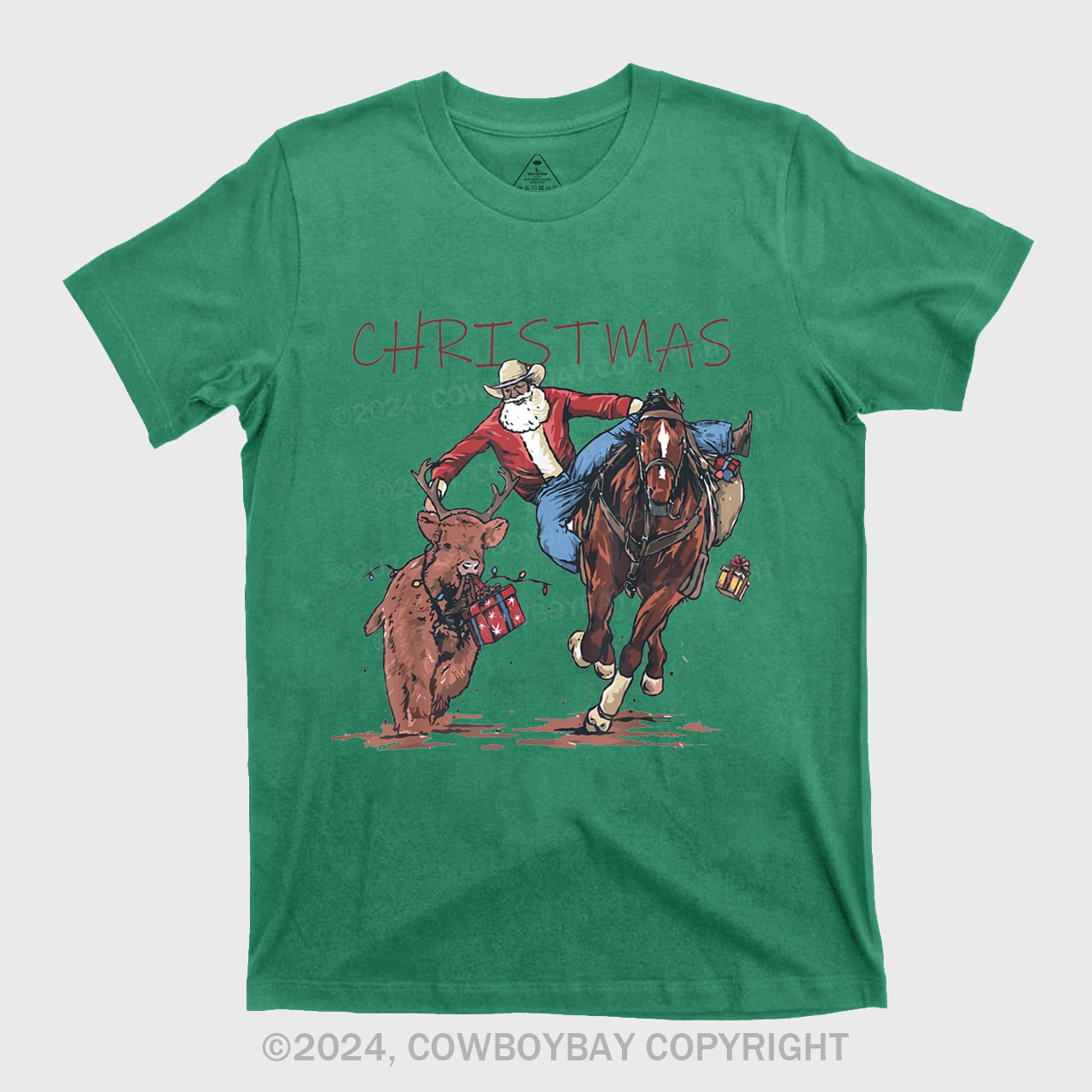 Cowboy Santa Claus Bullfight T-Shirts