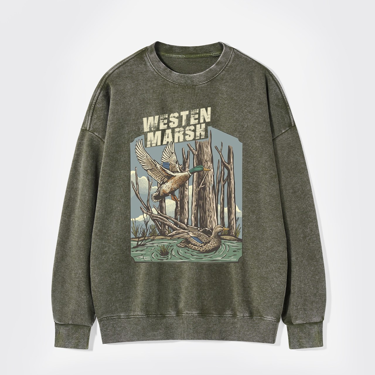 Western Marsh Wildlife Washed Sweatshirts