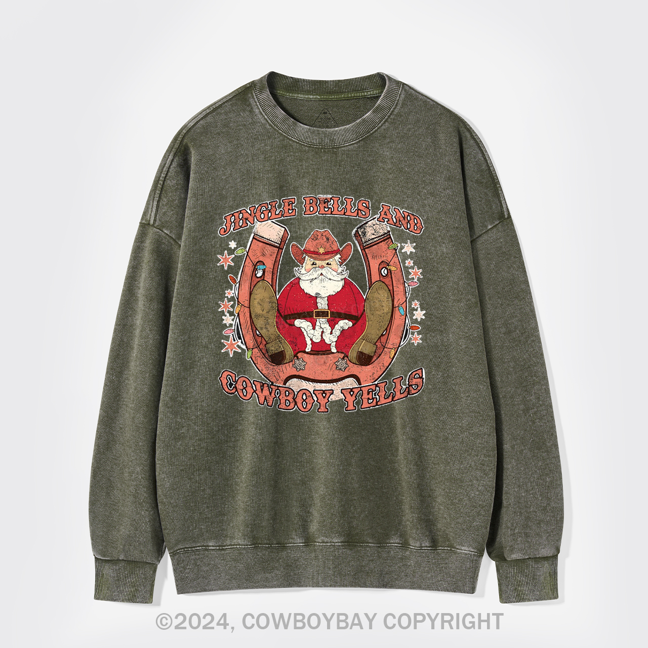 Jingle Bells And Cowboy Yells Washed Sweatshirts