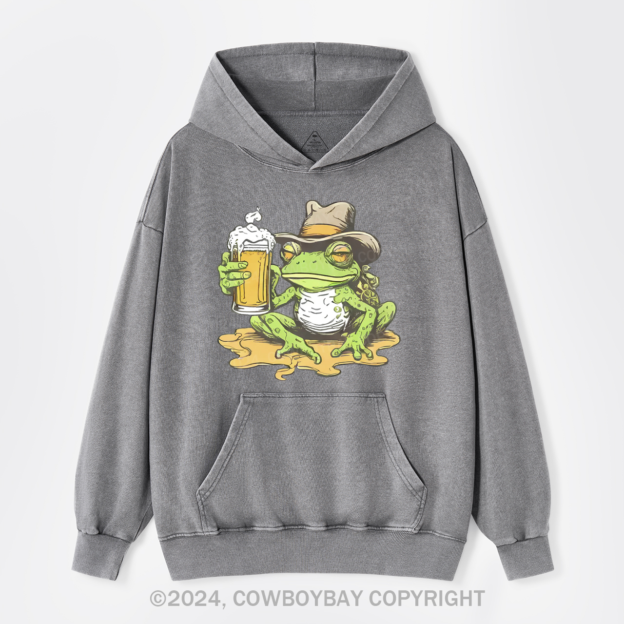 Frog And Beer Garment-Dye Hoodies