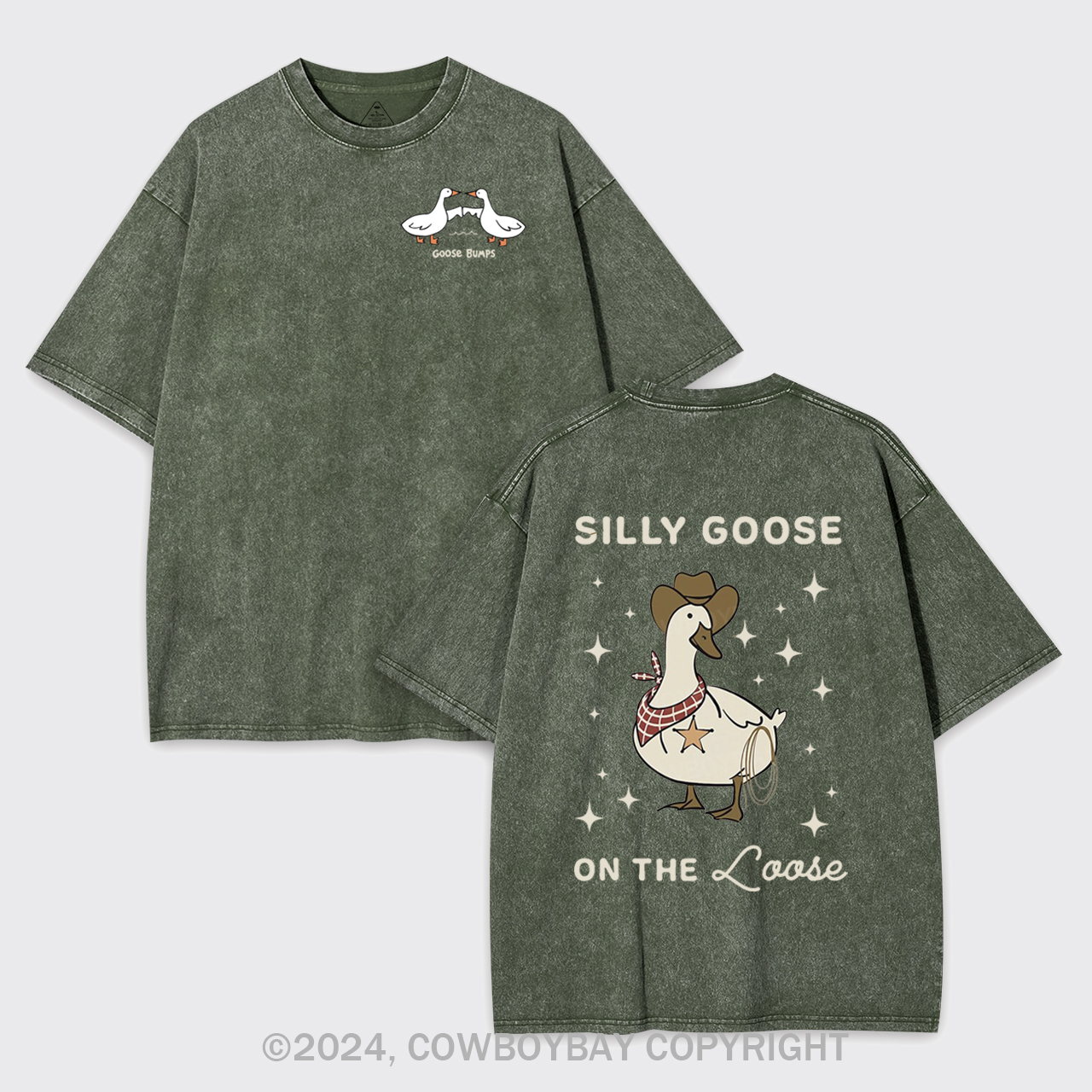 Retro Silly Goose On The Loose Garment-dye Tees