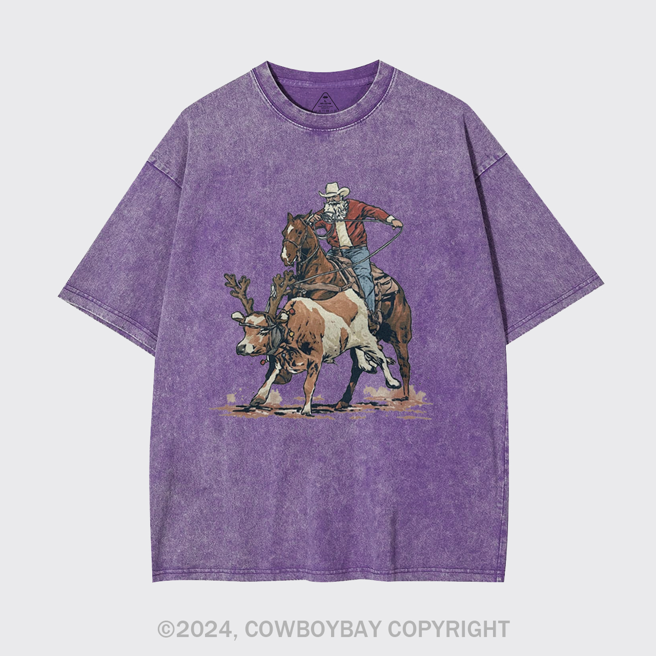 Western Roping Santa Garment-dye Tees