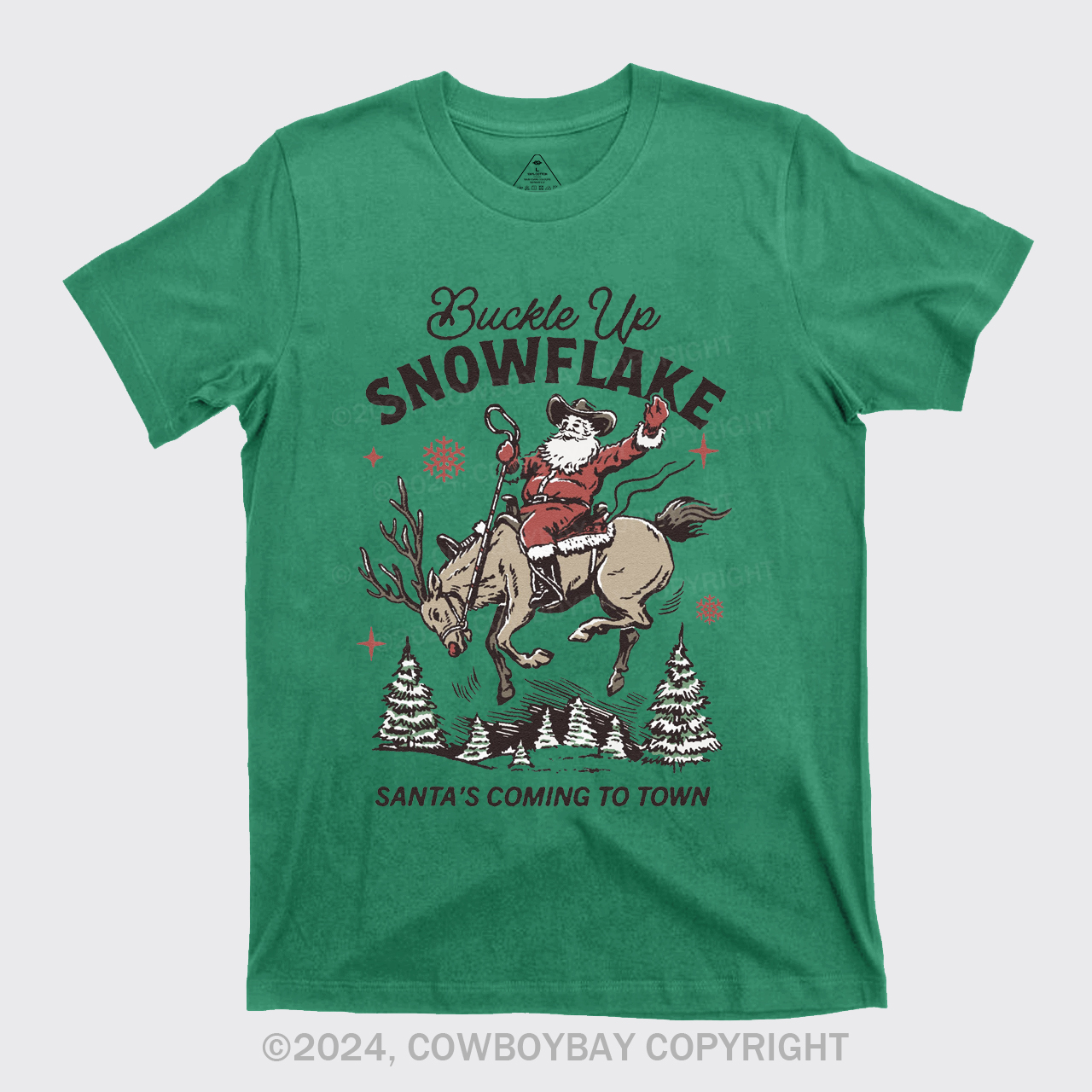 Retro Christmas Cowboy Santa T-Shirts
