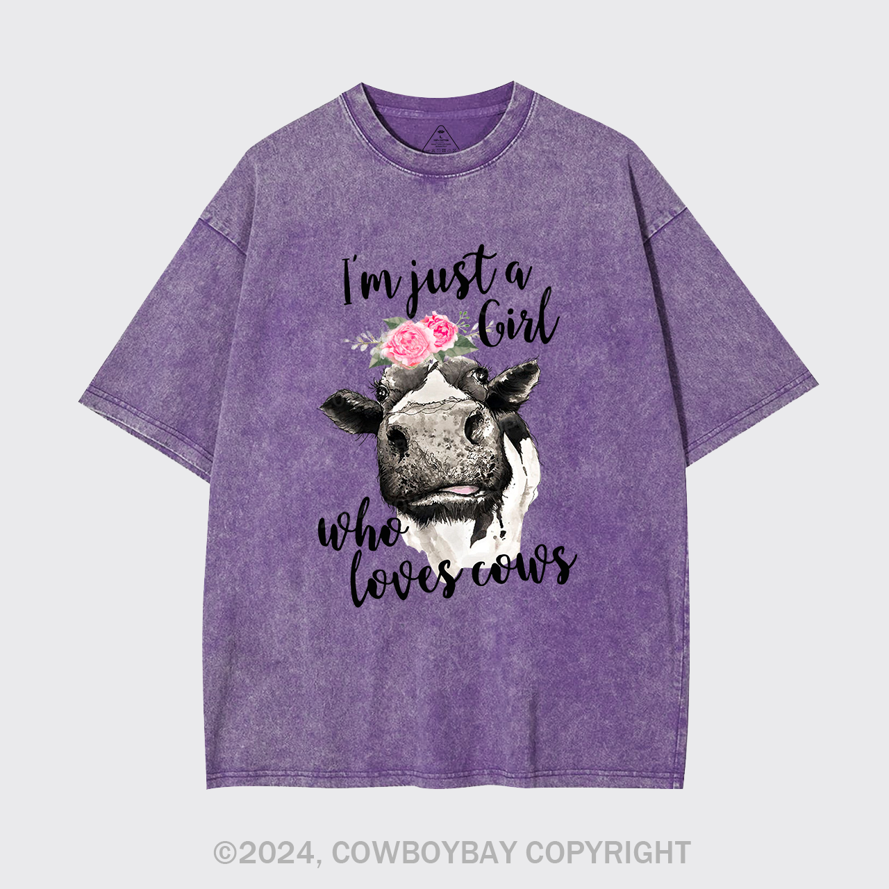 I'm Just A Girl Who Loves Cows Cowboy Garment-dye Tees