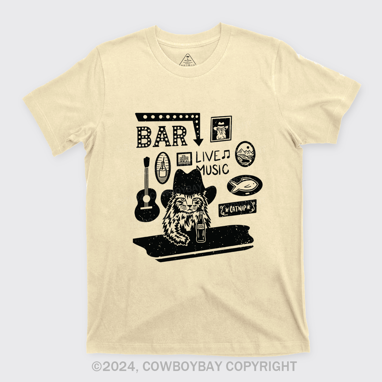 Cat with A Cowboy Hat In A Country Bar T-Shirts