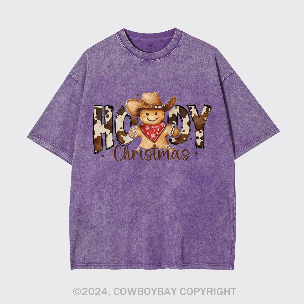 Howdy Christmas Gingerbread Man Garment-dye Tees
