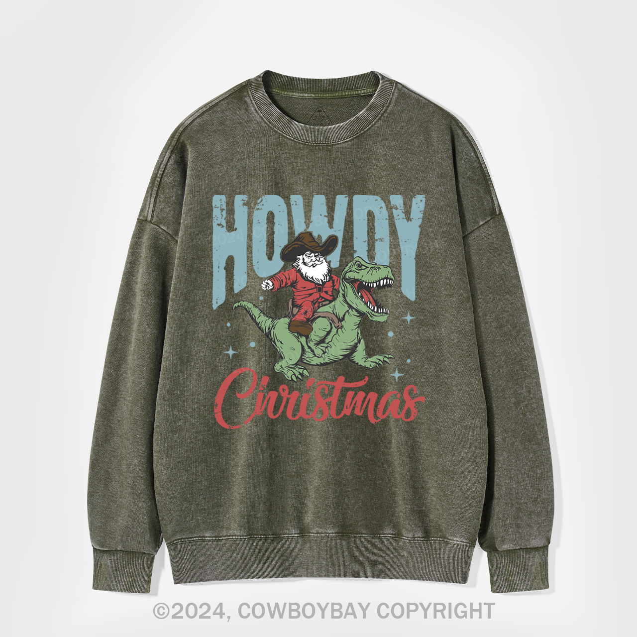 Retro Santa Claus Washed Sweatshirts
