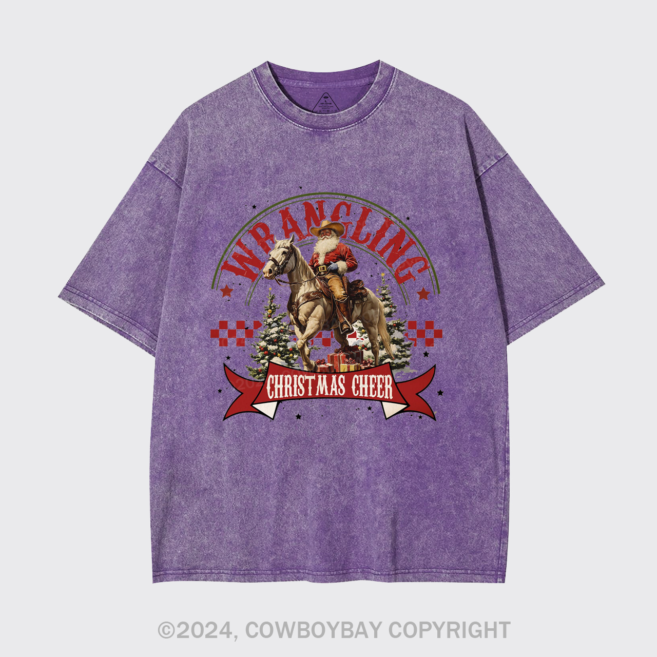 Wrangling Christmas Cheer Garment-dye Tees