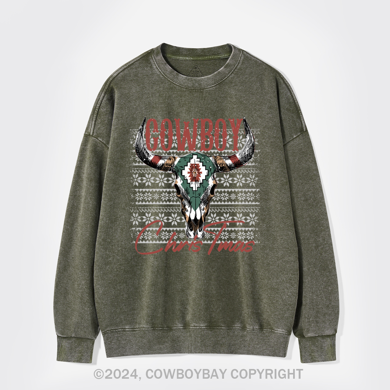 Cowboy Christmas Washed Sweatshirts