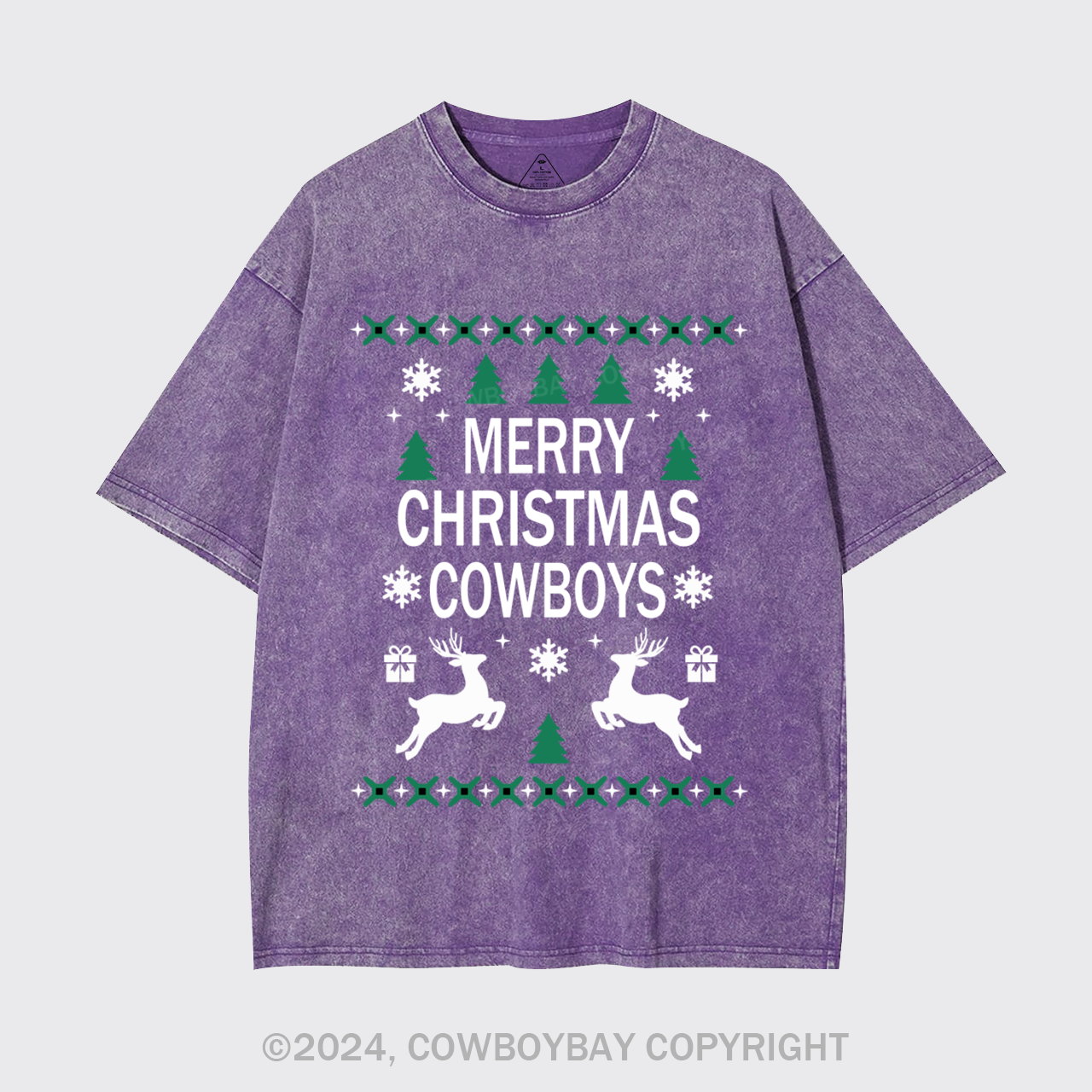 Merry Christmas Cowboys Garment-dye Tees